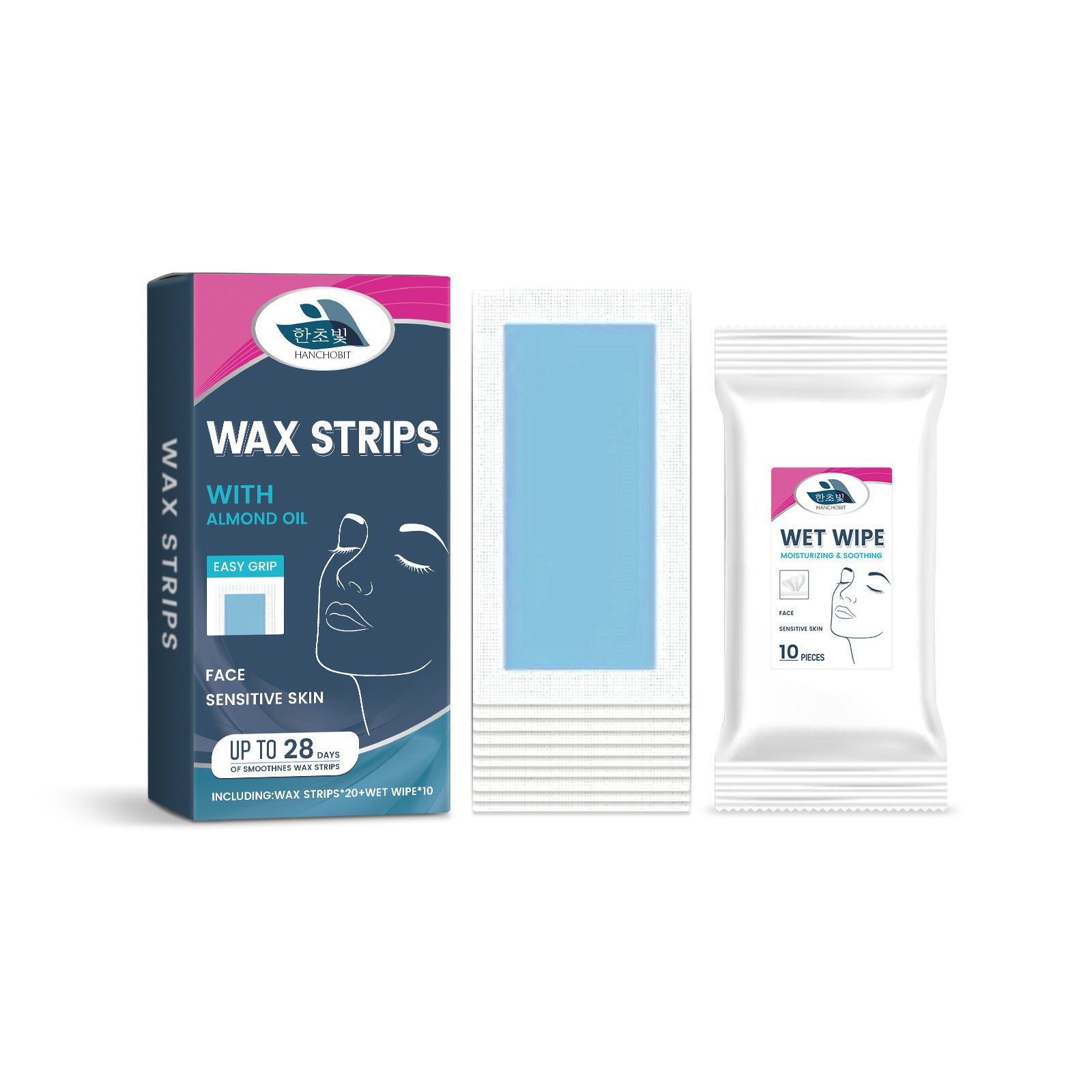 Facial Hair Removal Wax Paper Wet Wipes