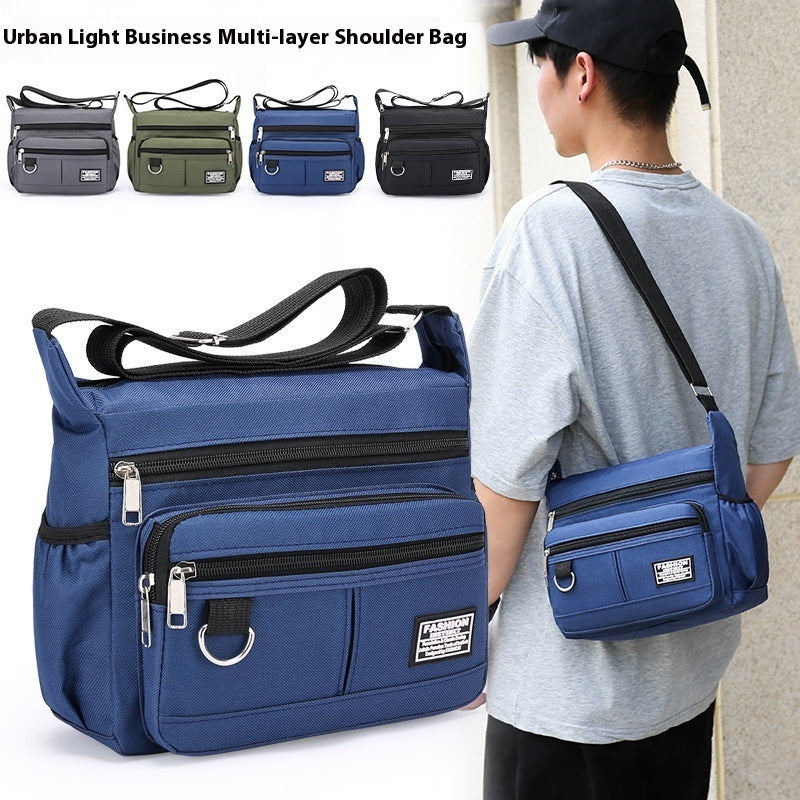 Men's Outdoor Leisure Multi-layer Zipper Messenger Bag - PULSE MART
