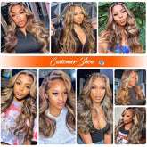 P4 27 13x4 Lace Front Wig Human Hair Body Wave Density - PULSE MART