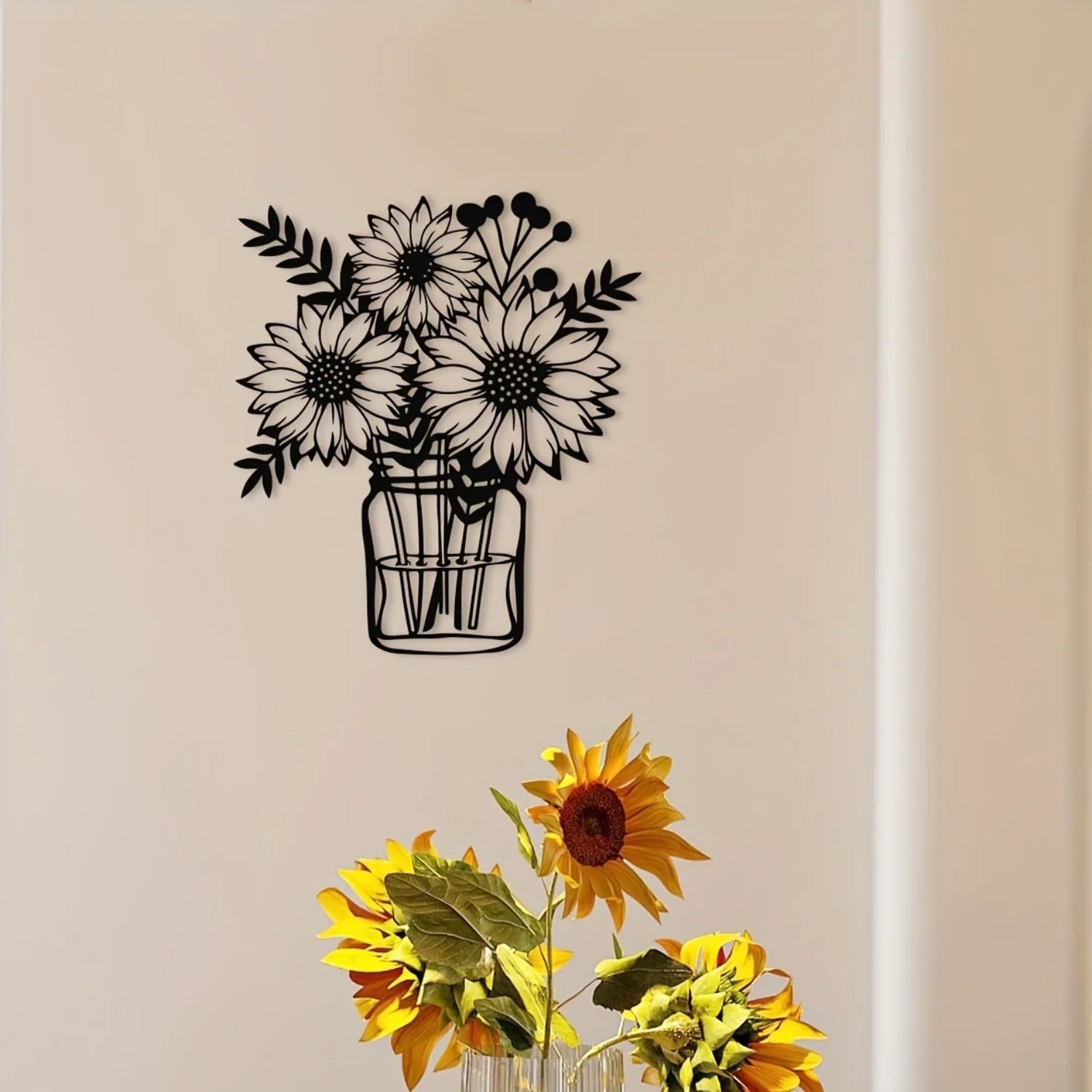 Vintage Sunflower Metal Wall Art - Handcrafted Iron Wall Sculpture - PULSE MART