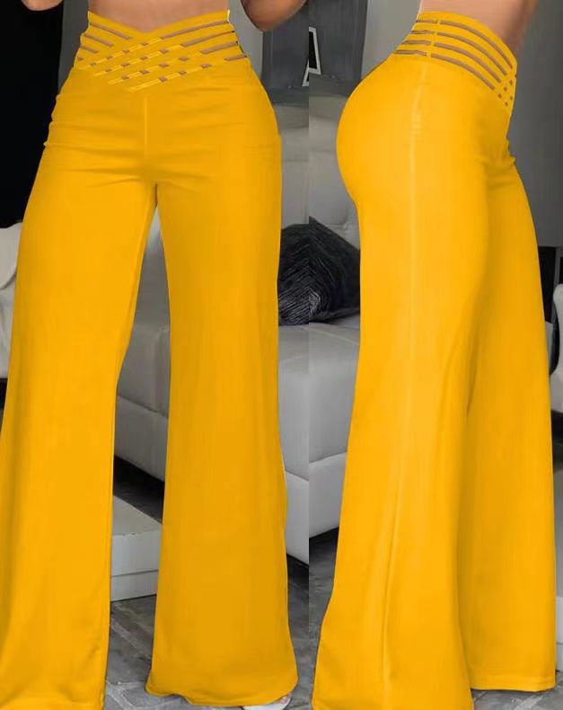 Hollow-out Belt Trousers Micro-flared - PULSE MART