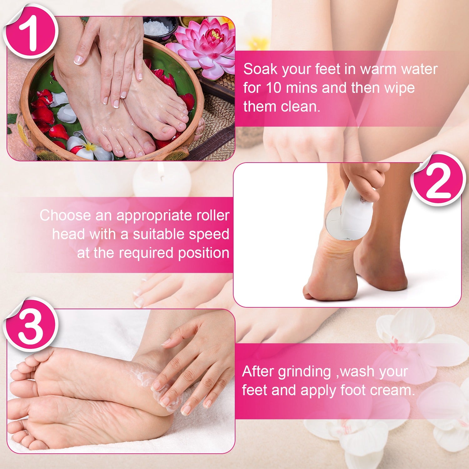 17Pcs Electric Foot Callus Remover With Vacuum Foot Grinder Rechargeable Foot File Dead Skin Pedicure Machine With 3 Grinding Heads 2 Speeds Foot Care Tool - PULSE MART