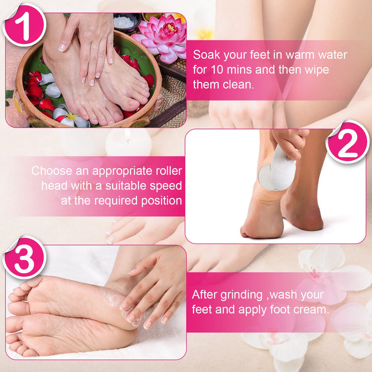 17Pcs Electric Foot Callus Remover With Vacuum Foot Grinder Rechargeable Foot File Dead Skin Pedicure Machine With 3 Grinding Heads 2 Speeds Foot Care Tool - PULSE MART